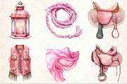 Pink Vintage Western Clipart, an Illustration by Rose Art (Thumbnail 3 of 7)