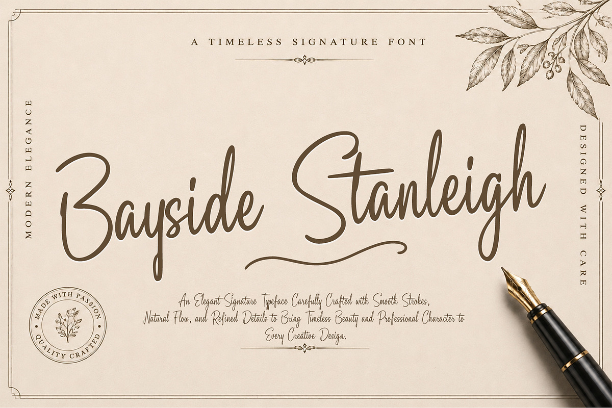 Bayside Stanleigh, a Script Font by cocodesign (Photo 1 of 8)