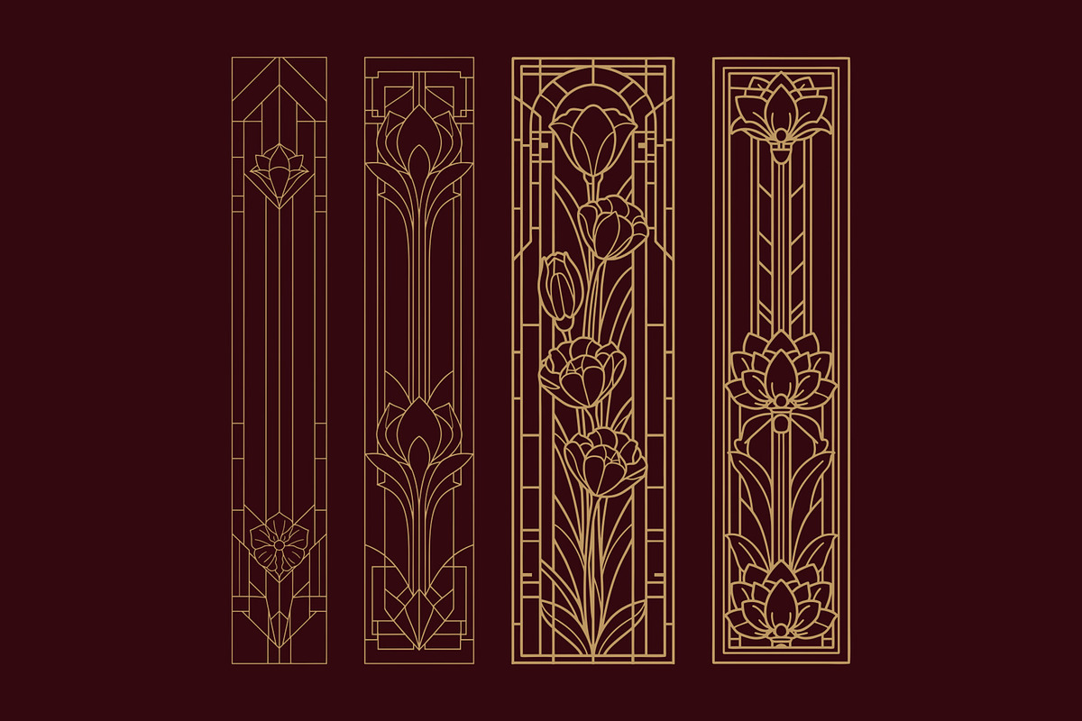 Art Deco 18 Floral Panels, a Decorative Illustration by Stanislav Kharchevskyi (Photo 3 of 4)