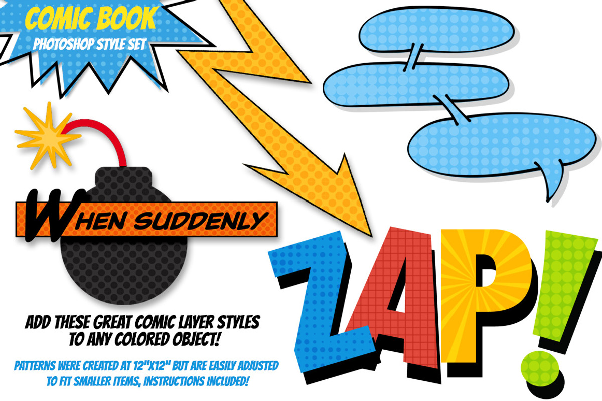Comic Book Layer Styles +Bonus preview 3
