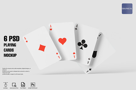 Playing card mockup Card game mockup, an Advertising Mockup by GraphicVil