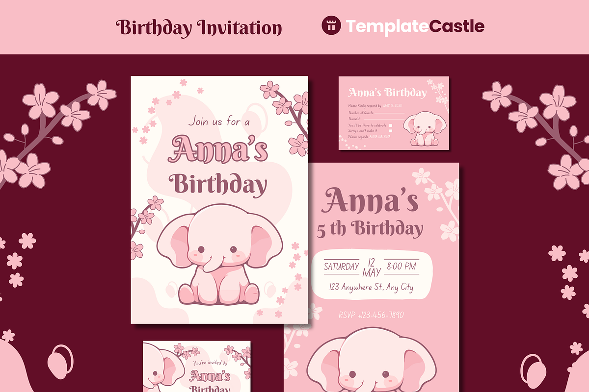 Birthday Party Canva Invitation, a Design Template by TemplateCastleStore (Photo 1 of 6)