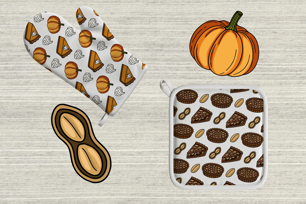 Fall Pies: Patterns & Clipart Set, a Food Illustration by Elatedowl (Photo 10 of 12)