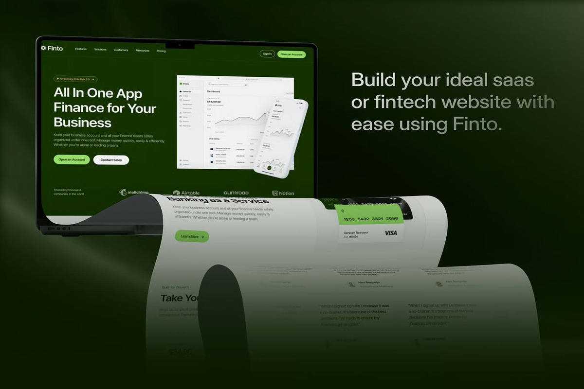 Finto Finance WebsiteFramer Template, an UI Kit Template by Lumina_ui_ux202 (Photo 3 of 8)