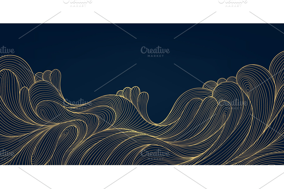 Water And Waves Golden Backgrounds, a Background Graphic by Marylia (Photo 8 of 22)