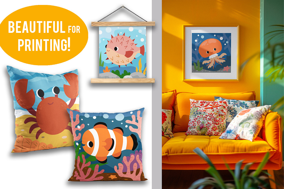 Cute Sea Characters & Scenes, an Animal Illustration by Ksenya Savva (Photo 5 of 7)