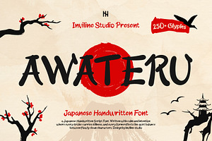 Awateru - Japanese Handwritten Font, a Handwritten Font by Inviline.co