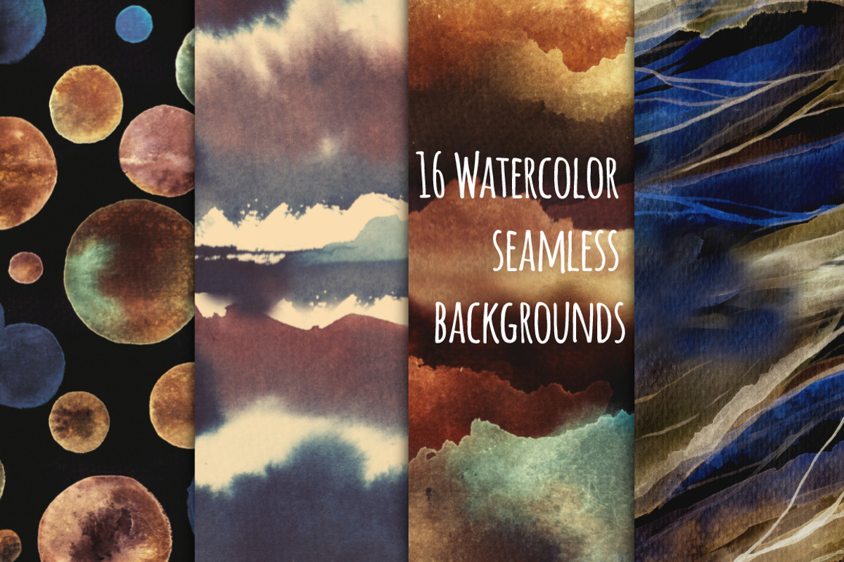 Watercolor seamless backgrounds, a Pattern Graphic by Shusha Guna Art (Photo 1 of 4)