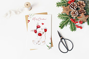 Christmas bunny - watercolor set, a Seasonal Illustration by LeriaArt watercolor (Thumbnail 2 of 9)