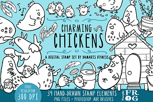 Charming Chickens - Stamps / Brushes