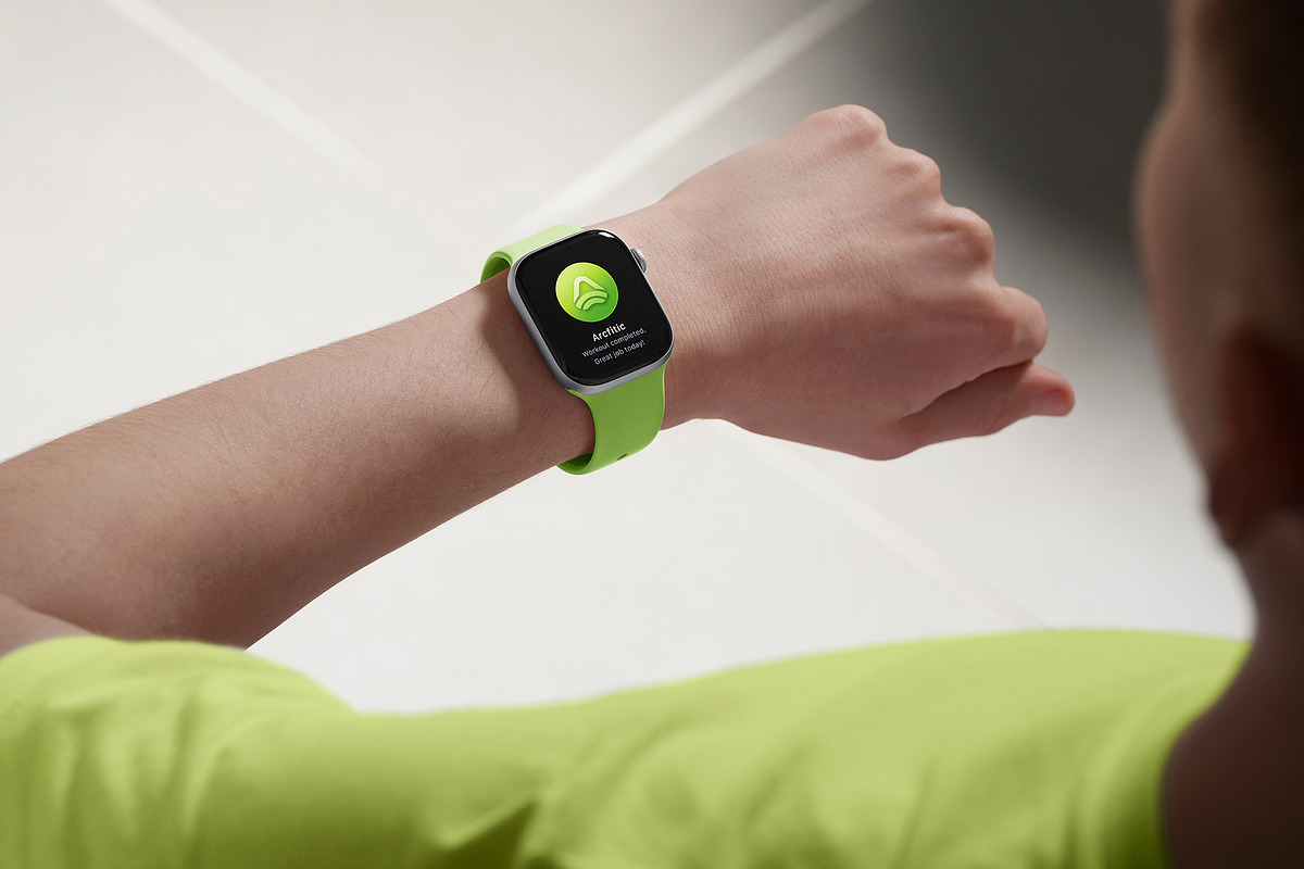 24 Watch Series 11 in Hand Mockups, a Wearable Device Mockup by Asylab (Photo 68 of 107)