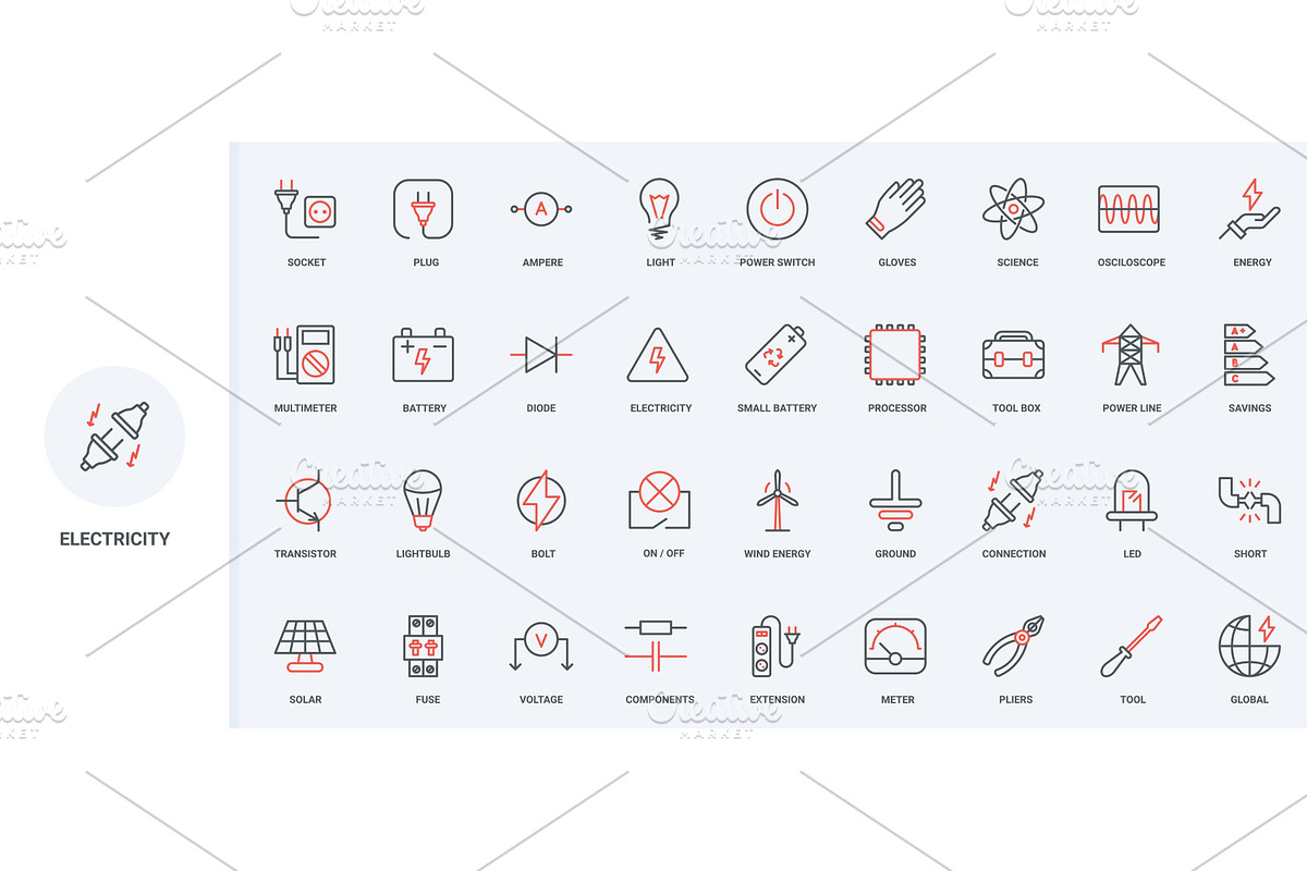 Electricity generator power icons, an Object Illustration by Lemberg Vector