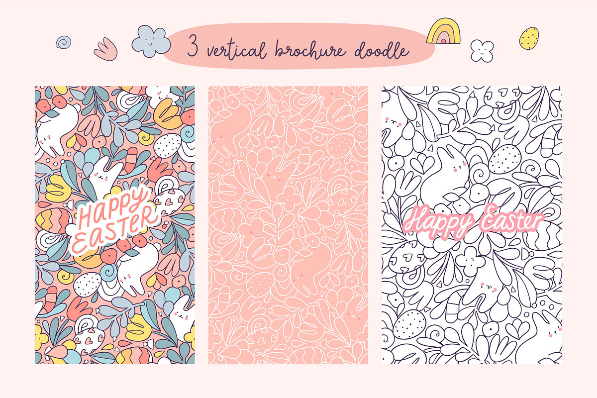 Happy Easter doodles and patterns, an Illustration by kostolom3ooo (Photo 7 of 11)