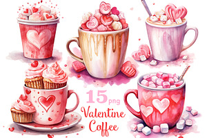 Valentine's Day Coffee Clipart