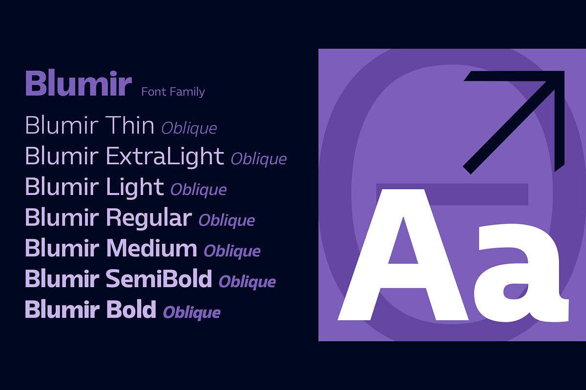 Blumir Font Family, a Sans Serif Font by Ridtype Foundry (Photo 3 of 11)