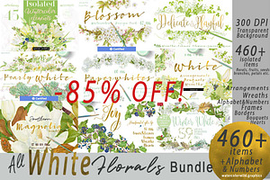 BUNDLE WHITE FLOWERS-85%