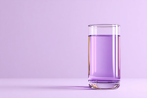 Glass of purple liquid on a pastel background, a Food & Drink Photo by AlyaAnd
