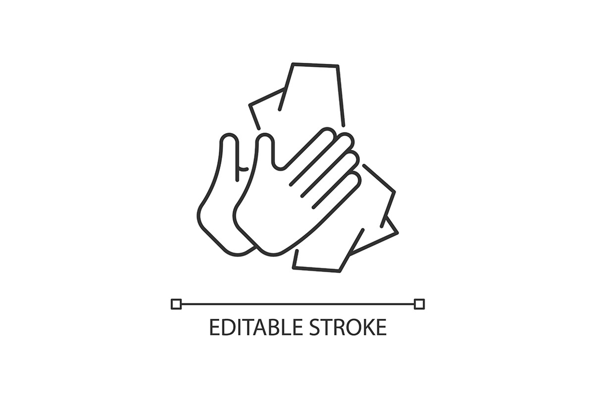 Dry hands with tissue linear icon, an Outline Icon by IMG visuals icons