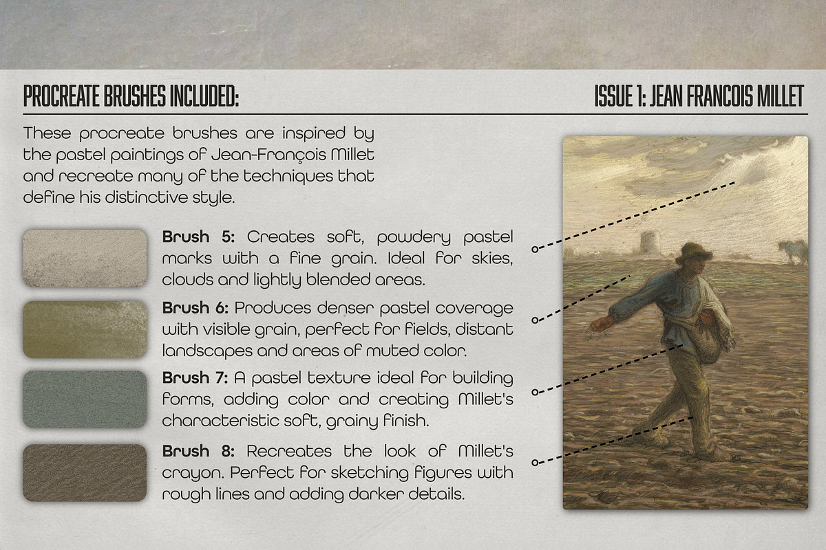 Jean-François Millet Procreate Kit, a Brush Add-On by Digi Life (Photo 4 of 8)