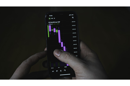 Financial chart on phone. Media, a Person Photo by Media Whale Stock