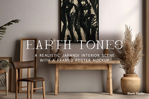 Earth Tones - Framed Poster Mockup.