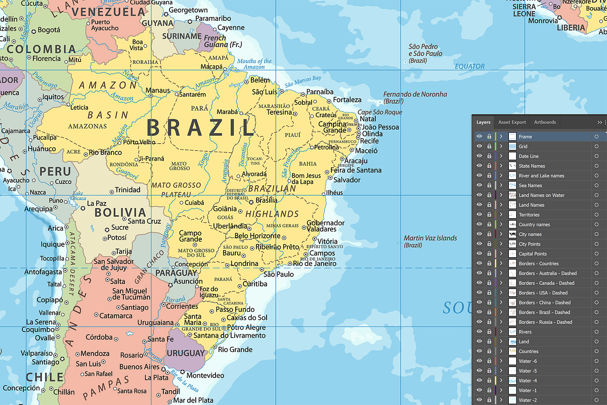 Political World Map. Vector. Layered, an Education Illustration by PorcuPen Works (Photo 3 of 7)