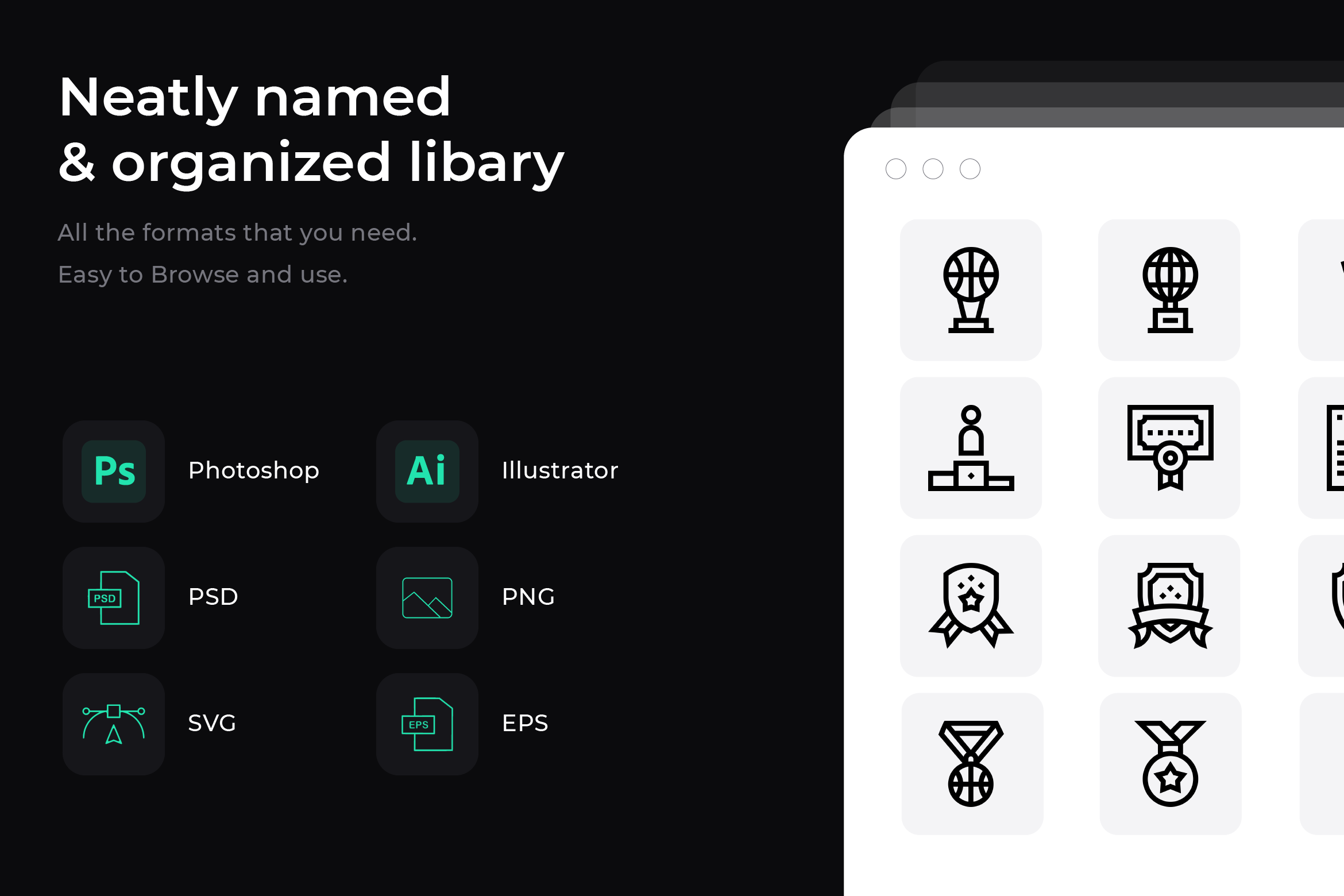 50 Rewards and badges icons, an Icon by Guapoo