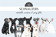 Schnauzers Clip Art Vector Bundle, an Illustration by Putnam Road Art (Thumbnail 1 of 4)