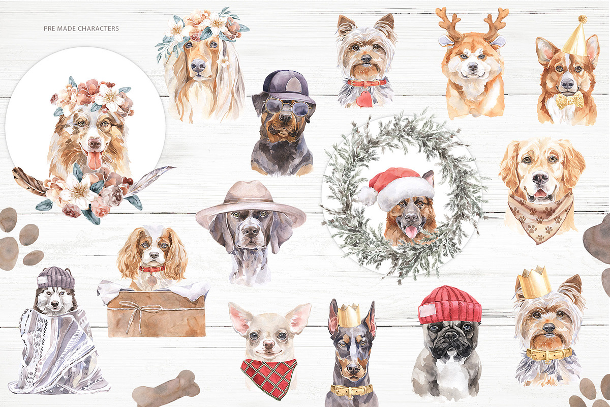 Dog Family Character Creator Clipart, an Animal Illustration by Cat In Colour (Photo 5 of 19)