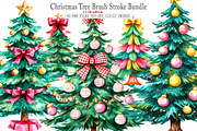Christmas Tree Brush Stroke Bundle, an Illustration by SinaCreation (Thumbnail 1 of 7)
