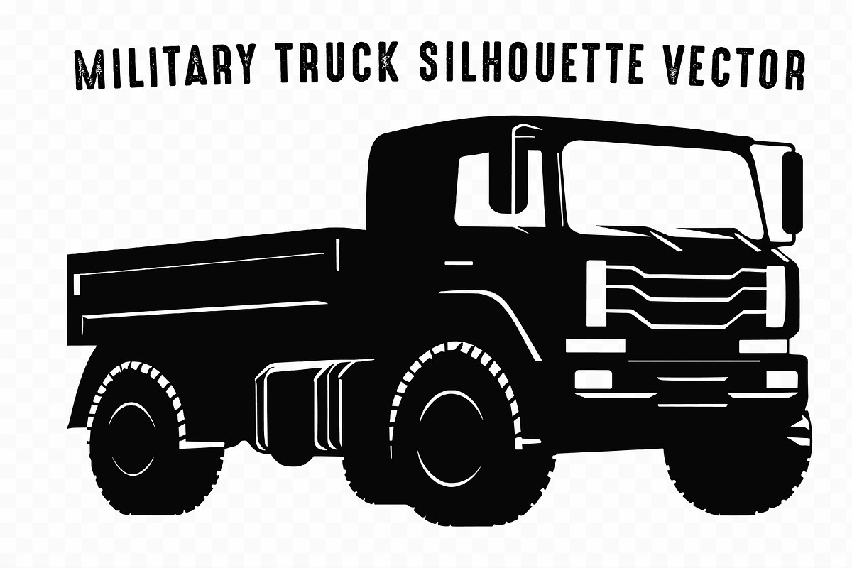 Military Truck Vector Silhouette, an Object Illustration by Gfx Expert Team (Photo 3 of 3)