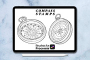 120 compass tattoo-style procreate, a Brush Add-On by Arts For Peace (Thumbnail 4 of 9)