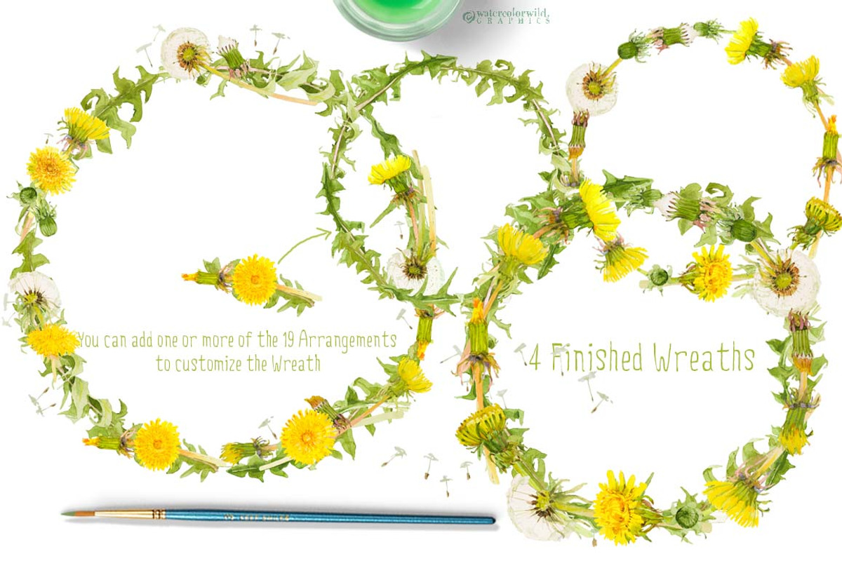 Dandelions-clipart set watercolor, an Illustration by watercolorwild.graphics (Photo 9 of 11)
