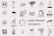 50 Hand Drawn Logo Elements PSD, an Object Graphic by Sasha Mitkalova (Thumbnail 1 of 3)
