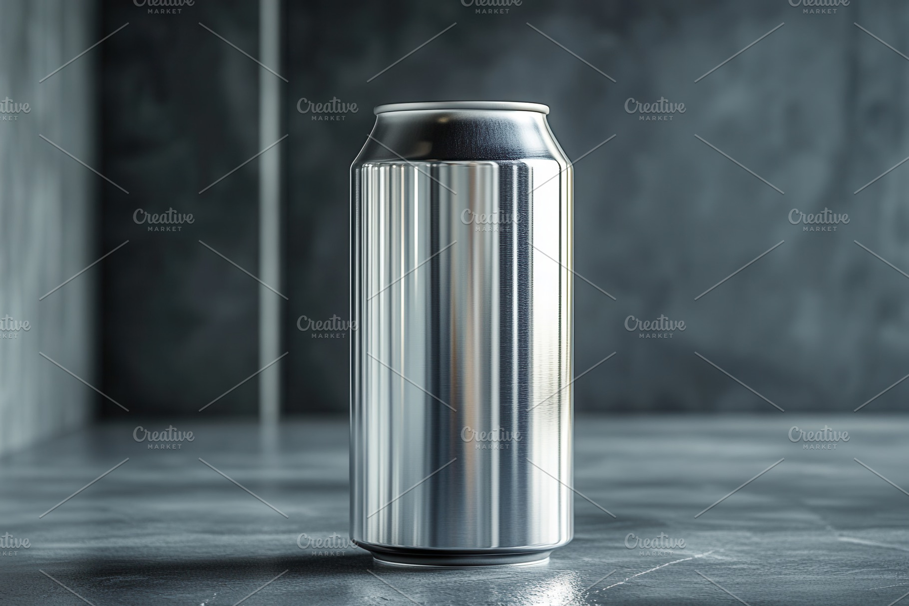 Sleek metallic can standing alone on, a Photo by Tanuart