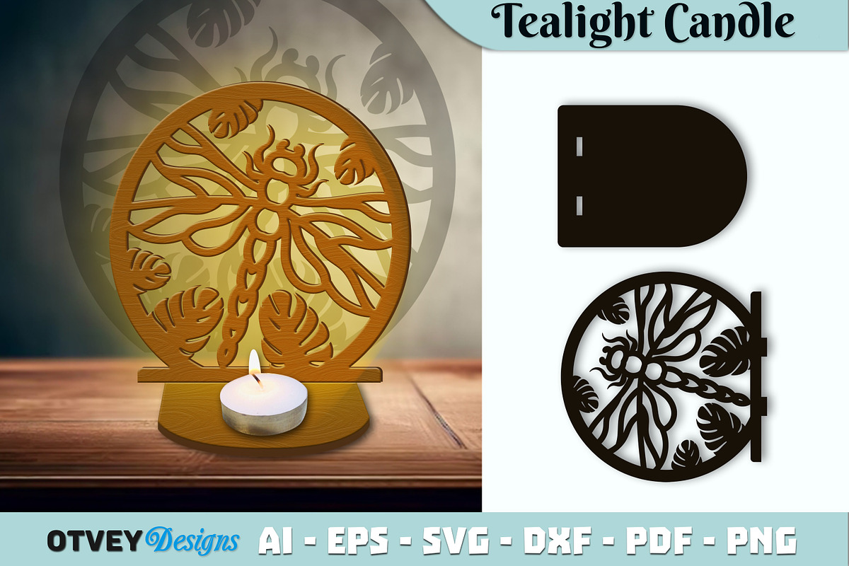 Dragonfly Tealight Candle Holder, an Object Graphic by OTVEY DESIGN (Photo 3 of 13)