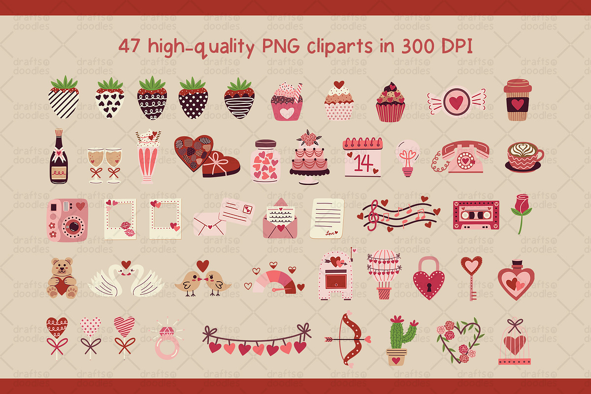 Valentine's Day Date Graphic Set, a Pattern Graphic by Drafts n Doodles (Photo 2 of 10)