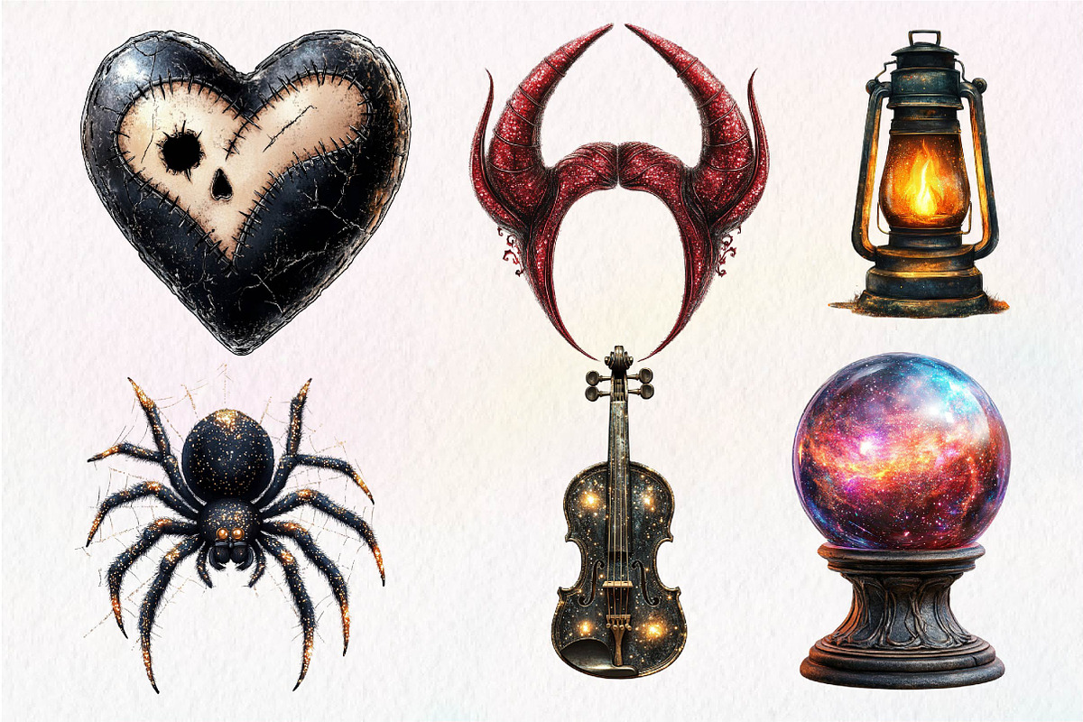 Vintage Glitter Halloween Clipart, an Icon by Dream Creation (Photo 4 of 7)