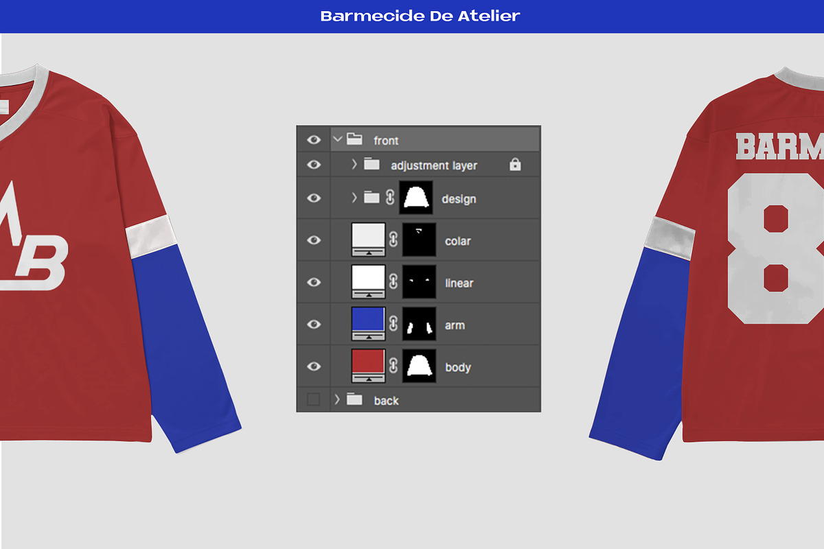 Hockey jersey mockup, a Shirt Mockup by Barmecide Mockup Studio (Photo 2 of 3)