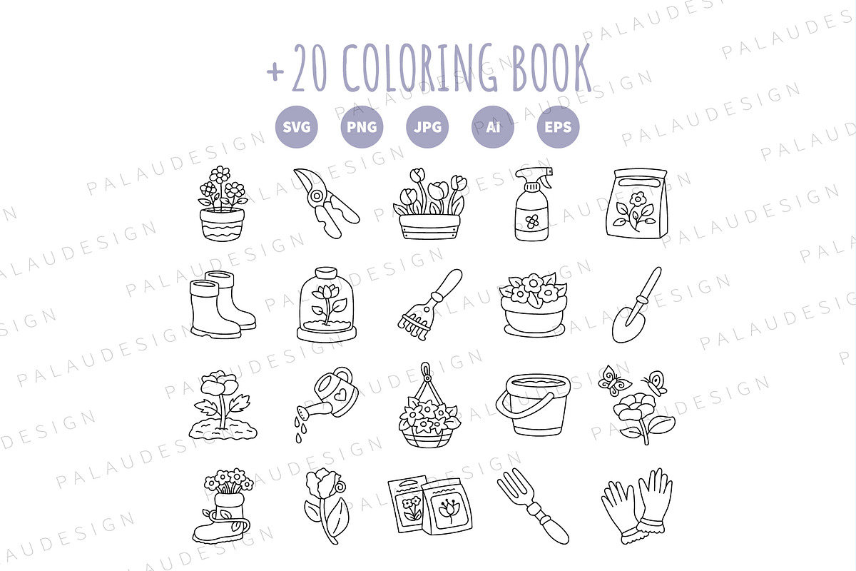 Pastel Garden Clipart, a Work Illustration by Palau (Photo 9 of 10)