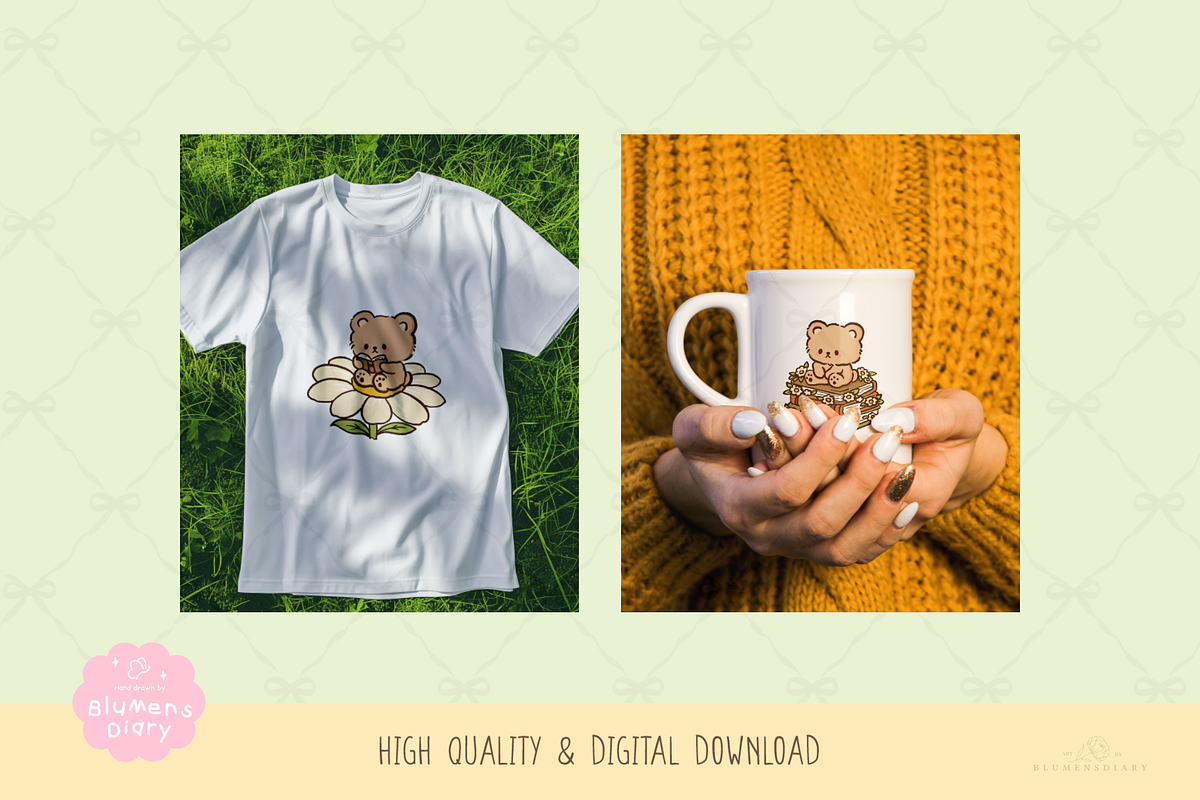 Milo Cute Bear Clipart PNG Bundle, an Animal Illustration by Blumensdiary (Photo 10 of 11)