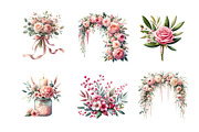 Dusty Pink Floral Clipart, an Illustration by DreamArtGraphic (Thumbnail 4 of 5)