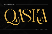 Qaska Luxury -  Branding Logo Font, a Serif Font by Nirmana Visual (Thumbnail 1 of 10)