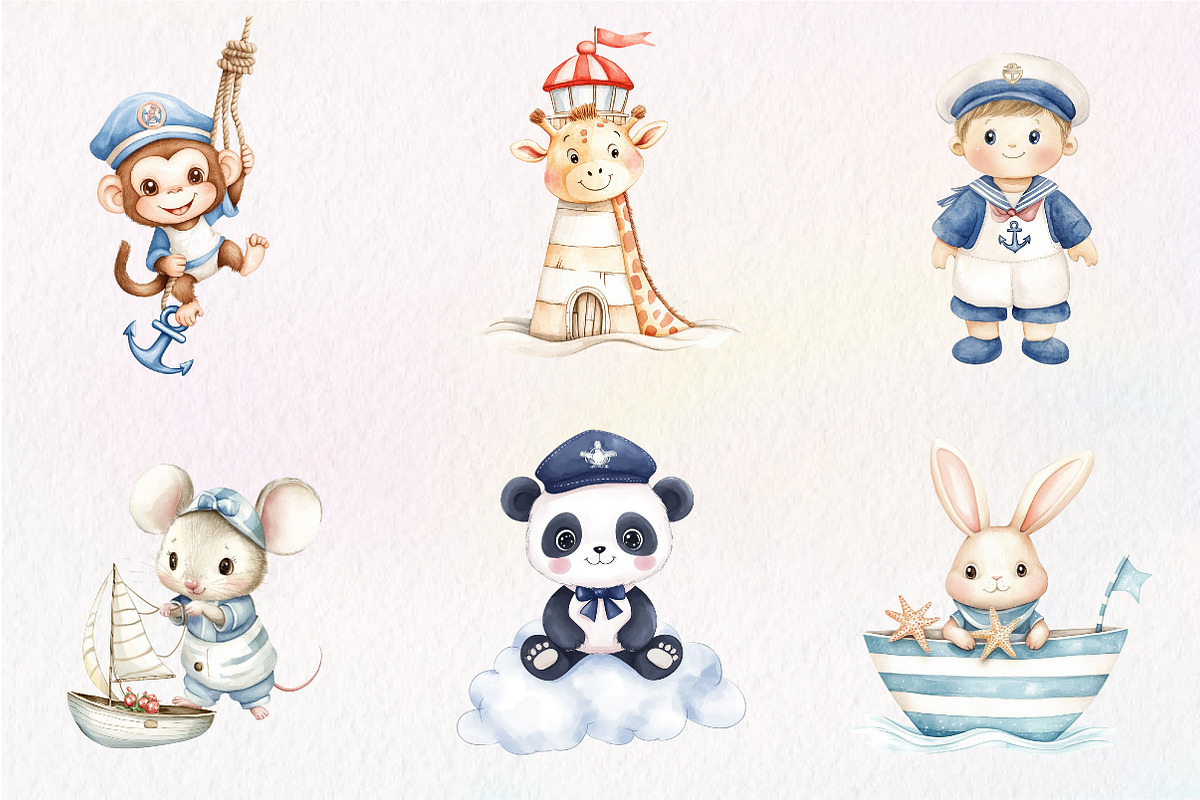 Sailor Clipart, Baby Nautical, an Illustration by CreationArt (Photo 2 of 9)