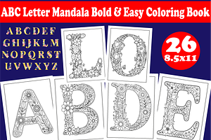 ABC Letter Mandala Bold & Easy Color, an Animal Illustration by Design Zone