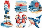 Watercolor Coastal Clipart, an Illustration by Libby Wishes (Thumbnail 7 of 7)