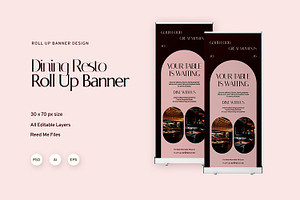 Dining Resto - Roll Up Banner, a Card Template by Fannan Studio
