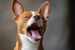 Adorable Basenji Dog Yawning Widely, an Animal Photo by Pixeness Studio
