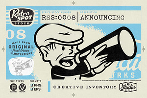 Retro Spot Stock | Announcing, a Person Illustration by StudioWorks