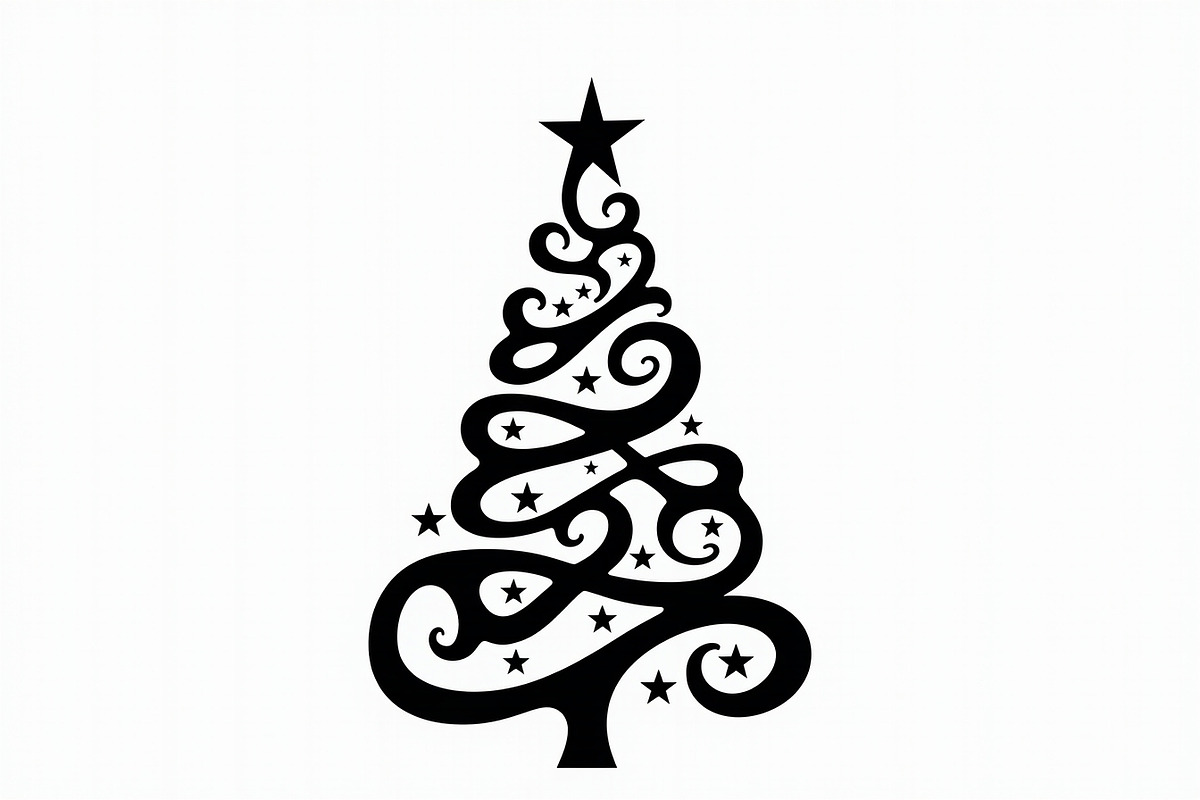 Elegant Christmas Tree Silhouette Se, an Illustration by balal (Photo 18 of 21)